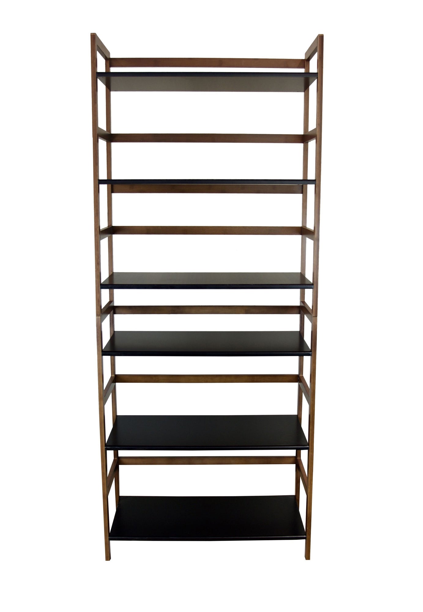 Eccostyle 3-Tier Bamboo Frame Stackable Bookshelf - Caramel & Black