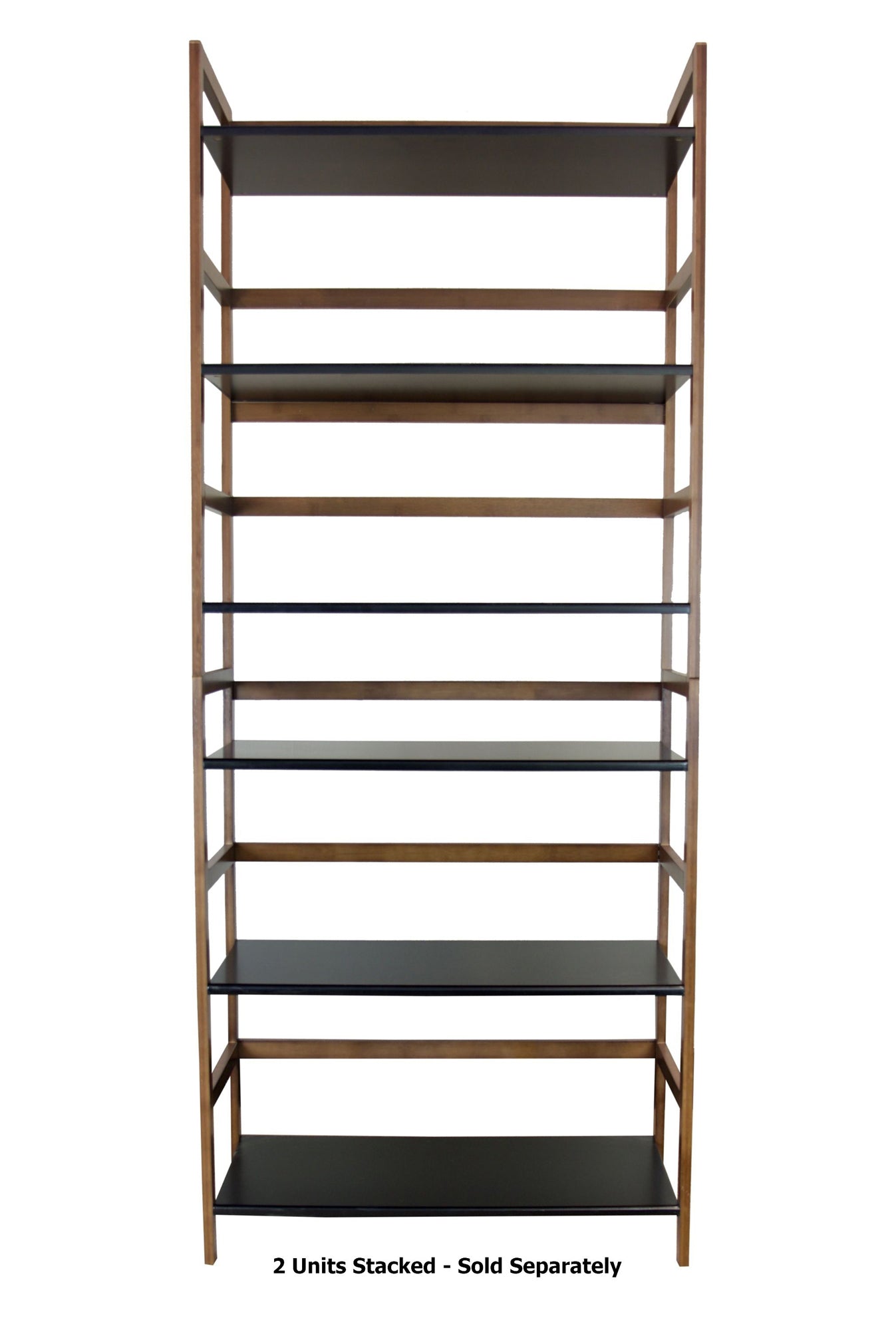 Eccostyle 3-Tier Bamboo Frame Stackable Bookshelf - Caramel & Black