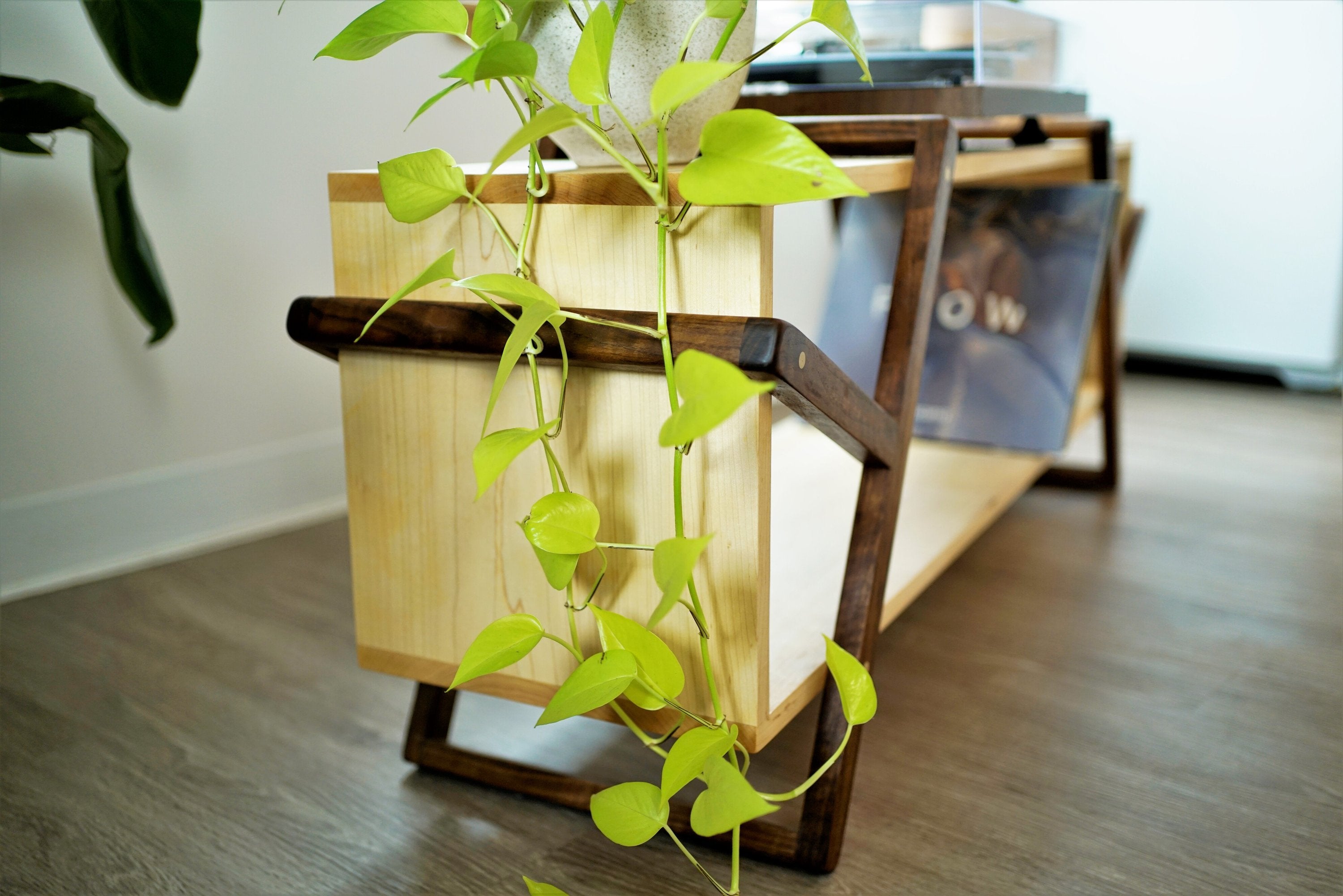 Minimalist Credenza with Brass Inlay