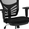 Mid-Back Black Mesh Ergonomic Drafting Chair with Adjustable Chrome