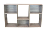 Slide Logic Dual-Use Asymmetrical Bookcase/Console- Sonoma Oak