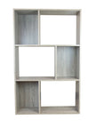 Slide Logic Dual-Use Asymmetrical Bookcase/Console- Sonoma Oak