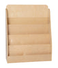 4 Shelf Single-Sided Kids Natural Wooden Book & Magazine Display Stand