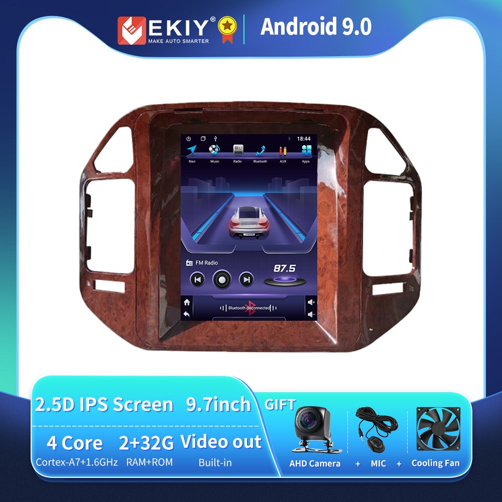 EKIY T6 Car Radio For Mitsubishi Pajero V60 V68 V73 1999-2006 Tesla Vertical Screen Navigator GPS Android Stereo Receiver 2 Din