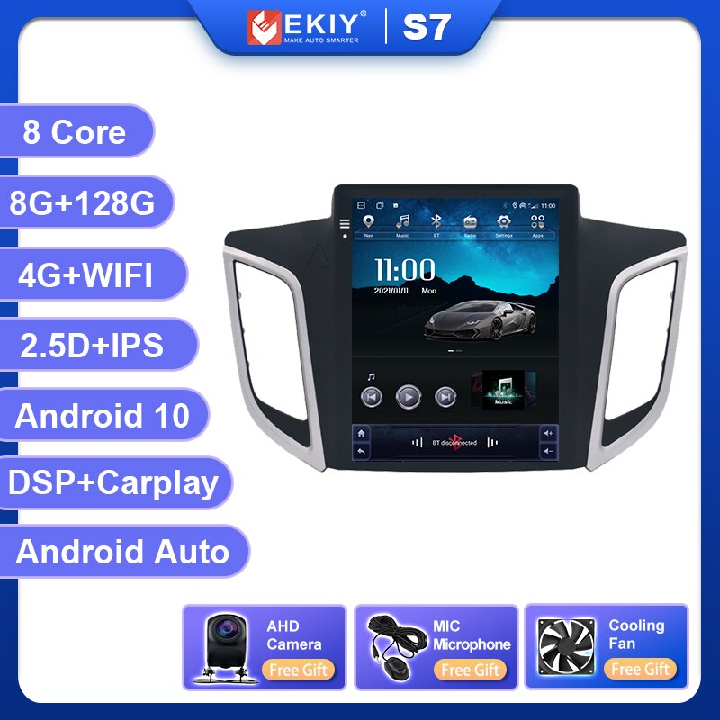 EKIY Carplay DSP Android Auto Radio For Hyundai Creta IX25 2015 - 2019 Car Multimedia Tesla Vertical Screen GPS Navi Stereo 2din