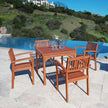 VIFAH V1104Set1 Outdoor Wood 5-Piece Dining Set, 35.4 by 35.4 by