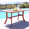 Malibu Outdoor Wood Rectangular Dining Table with Curvy Legs