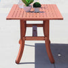 Malibu Outdoor Wood Rectangular Dining Table with Curvy Legs