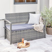 Vifah Gabrielle All-weather Resin Wicker Lounge Patio Sofa Storage