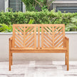 Vifah Olina Honey Two Seater Fish Bone Eucalyptus Wooden Garden Bench