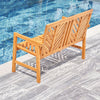 Vifah Olina Honey Two Seater Fish Bone Eucalyptus Wooden Garden Bench