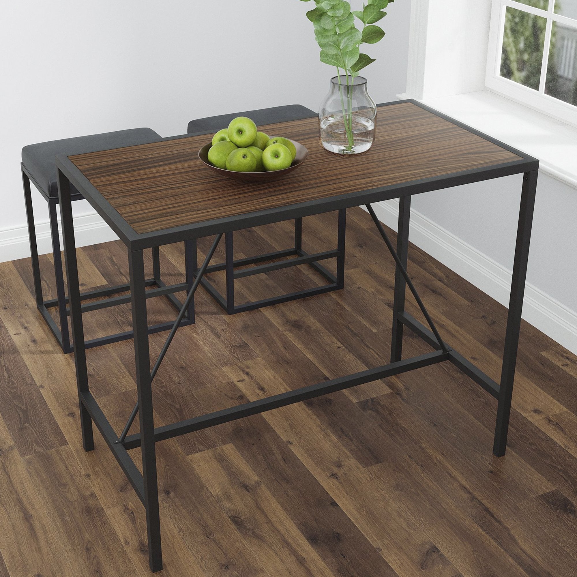 Vifah Modern Riley Indoor Metal Pub Dining / Counter Height Table with