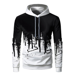 Sports hooded 3D sweatshirt trousers suit