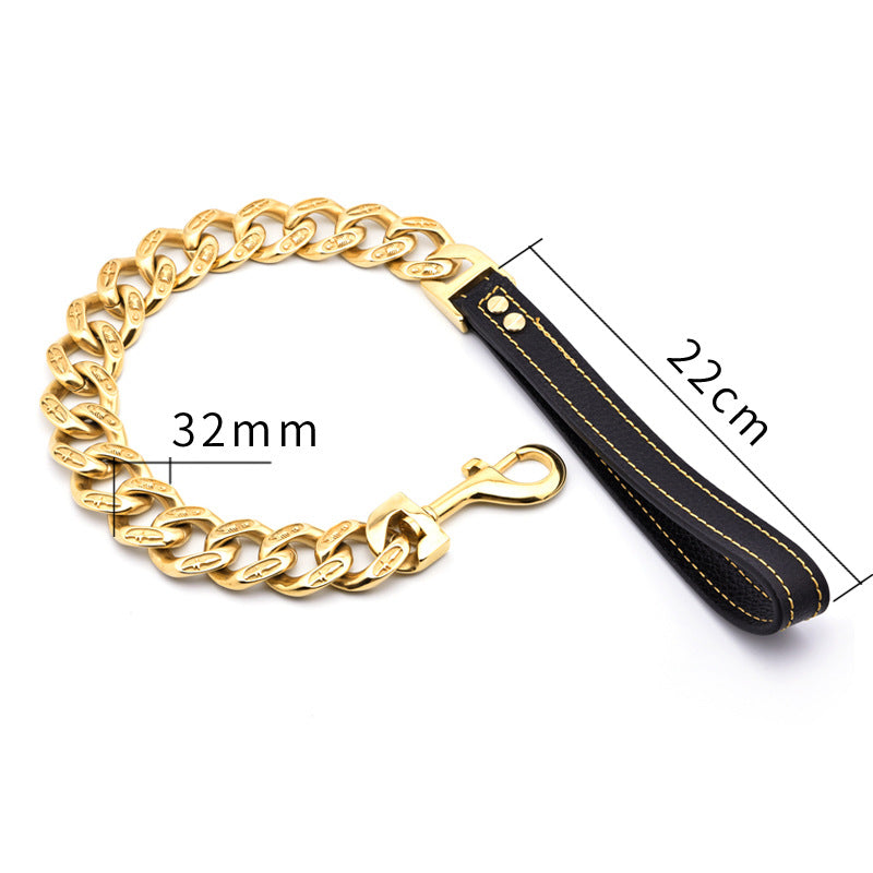 Bully Dog Titanium Steel Stainless Steel Pet Dog Chain Casting Thick Dog Leash