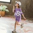 Loose Children's Wear Girl Short-sleeved Big Kids Sports Two-piece Suit