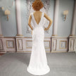 Beach Wedding Dress V Back Soft Satin Floor-length Skirt Mermaid Bride