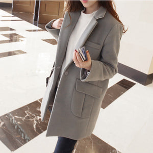 Top And Woolen Coat Mid Length Slim Fit