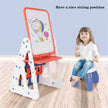 Kids Easel Play Station With Bookshelf ,Back Toyshelf,Drawing Board And Chair