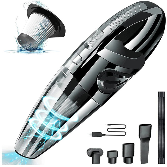 Portable Car Vacuum Cleaner Handheld Vacuums Cordless Powered Battery Rechargeable Quick Charge Tech, Small and Waterwashable