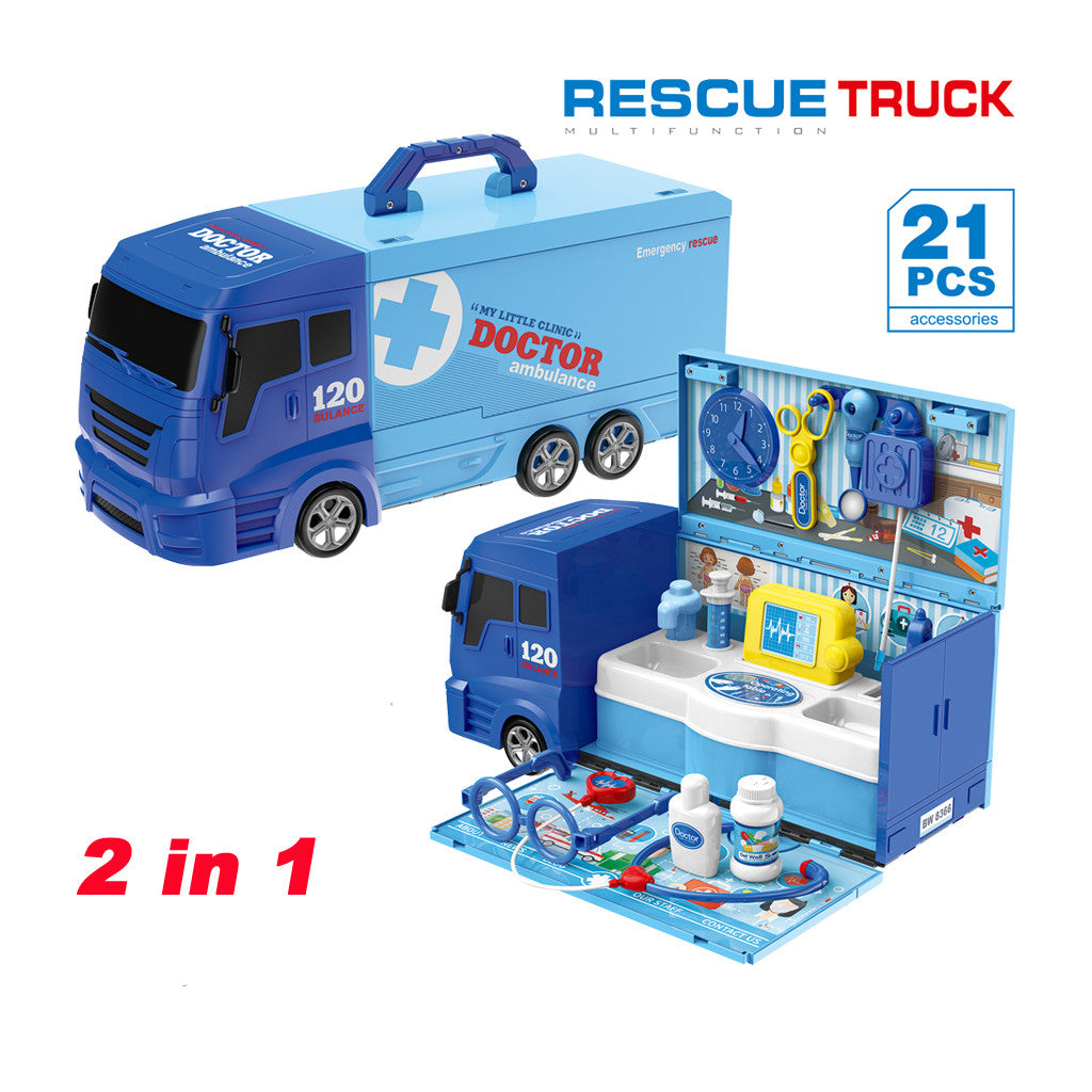 Take A Part 2-IN-1 Transforming Toy Ambulance Doctor Tool Set For Kids Play