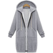 Hooded Long Sleeve Sweater Fleece Long Jacket