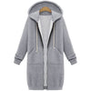 Hooded Long Sleeve Sweater Fleece Long Jacket