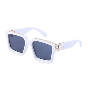 Diamond-studded Big Square Sunglasses Women