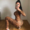 Leopard Print Jumpsuit Slim Fit Leggings Ladies Jumpsuit Women