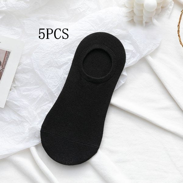 Socks Men And Women Solid Color Boat Socks Spring Invisible Socks