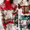 Turtleneck Elk Christmas Jacquard Knitted Sweater