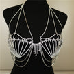 Women's Fashion Accessories Shell Rhinestone Bra Fringe Body Chain