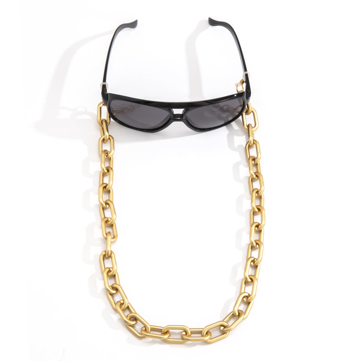 Matte Thick Cross Chain Glasses Chain Hip-hop Hollow Single-layer Geometric Accessories