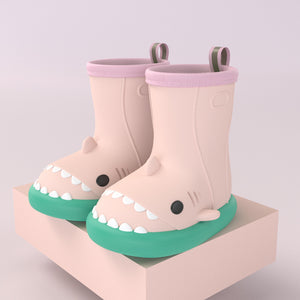 Waterproof Shoes Safety Rubber Shark Slippers Kids Rain Boots
