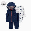 Hooded Long Sleeve Jacket Bodysuit Three Piece Kids' Suit