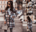 Long-sleeved Button Printed Woolen Coat Women's Clothing