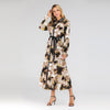 Women's Fashion Lapel Print Button Dress