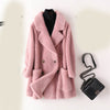 Women's Mid-length Loose Wool Sheep Shearing Coat