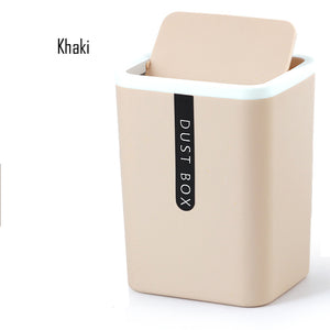 Mini Office Coffee Table Kitchen Bedroom Plastic Shake Lid Storage Bucket Small Paper Basket