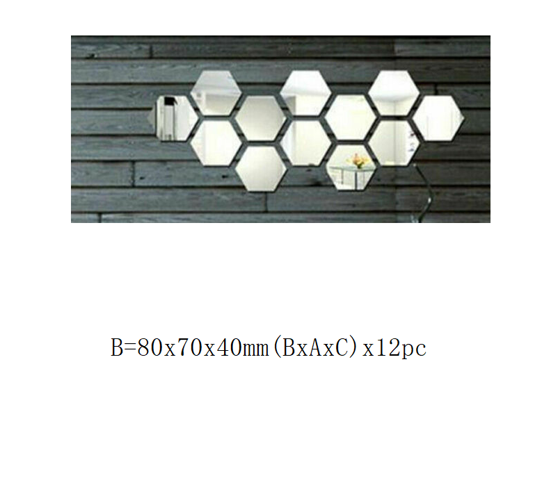 Hexagonal Mirror Environmental Acrylic Wall Sticker