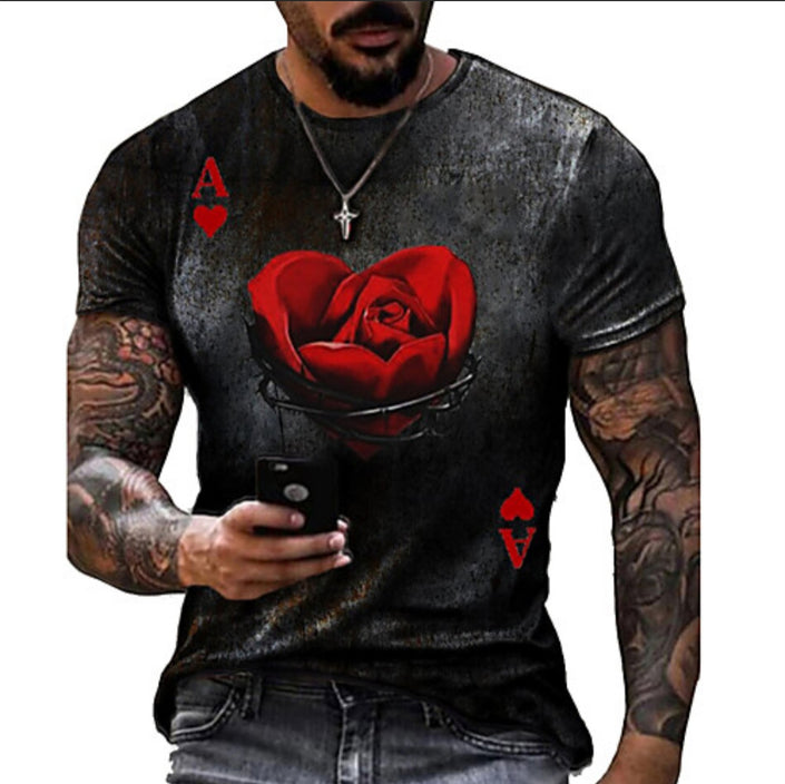 3D Digital Round Neck Short Sleeve T-Shirt