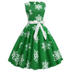 Christmas Retro Women's Printed Sleeveless Dress