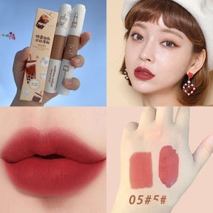 Two-headed Lipstick Lip Glaze Two-in-one Matte Velvet Lipstick