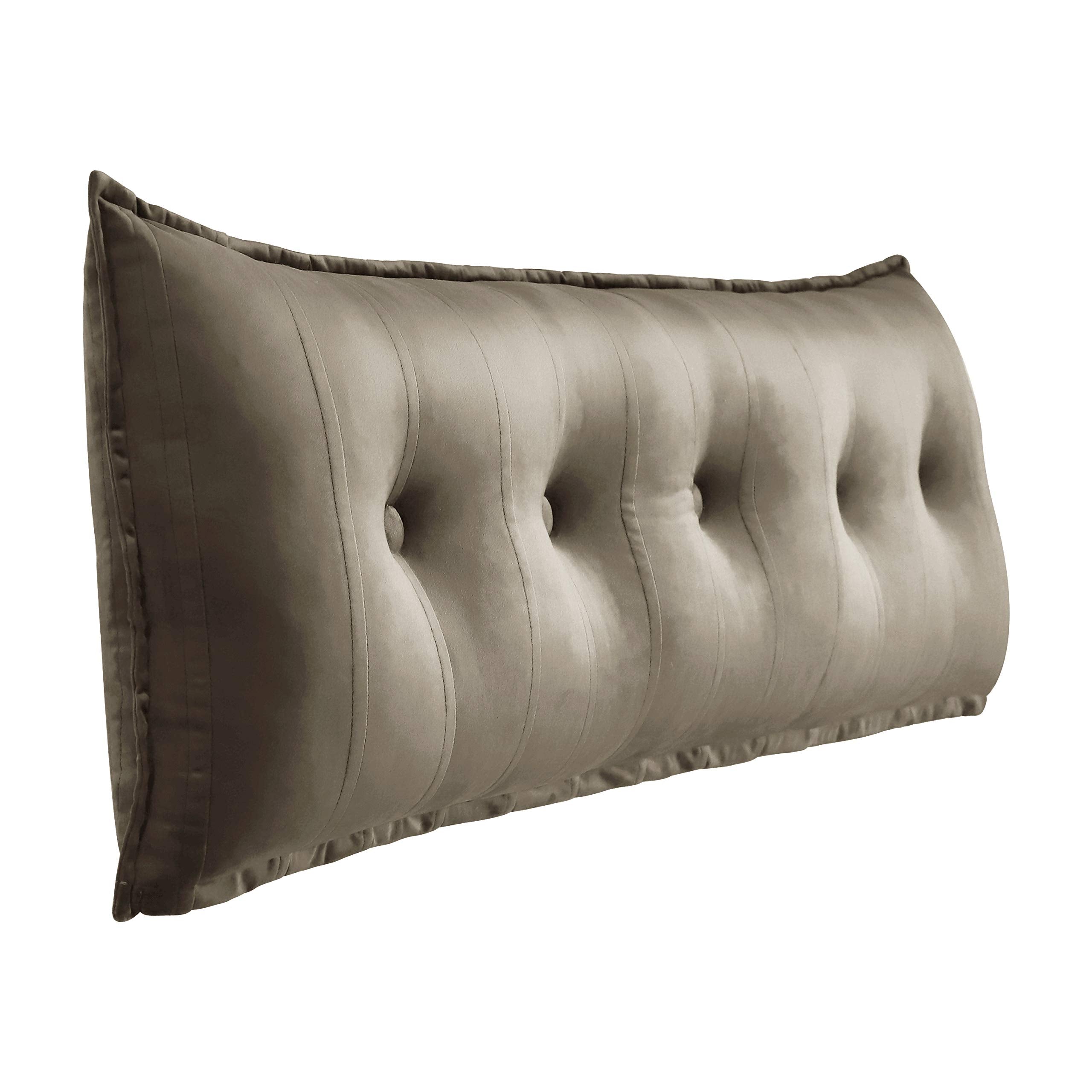 Lumbar Pillows Positioning Back Support Bolster-Velvet Light Tan Queen