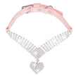 Shiny Rhinestone Pet Suede Soft Love Love Diamond Cat Collar