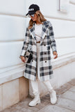 Alpscommerce Fashion Plaid Woolen Coat