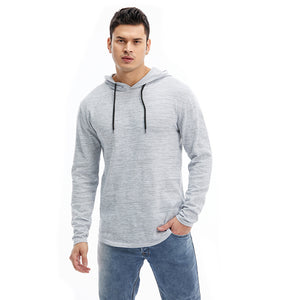 Long Sleeve Men Hoodies Autumn & Spring Pullover Elastic Hooded Men Sweatshirt