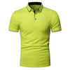 Lapel Men's Top Solid Color Business Short Sleeve