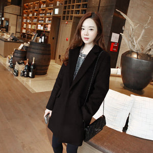 Top And Woolen Coat Mid Length Slim Fit