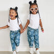 Girls Jeans Kids Fashion Print Denim Long