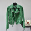 Rivet Suit Collar Waist Short Leather Jacket Women